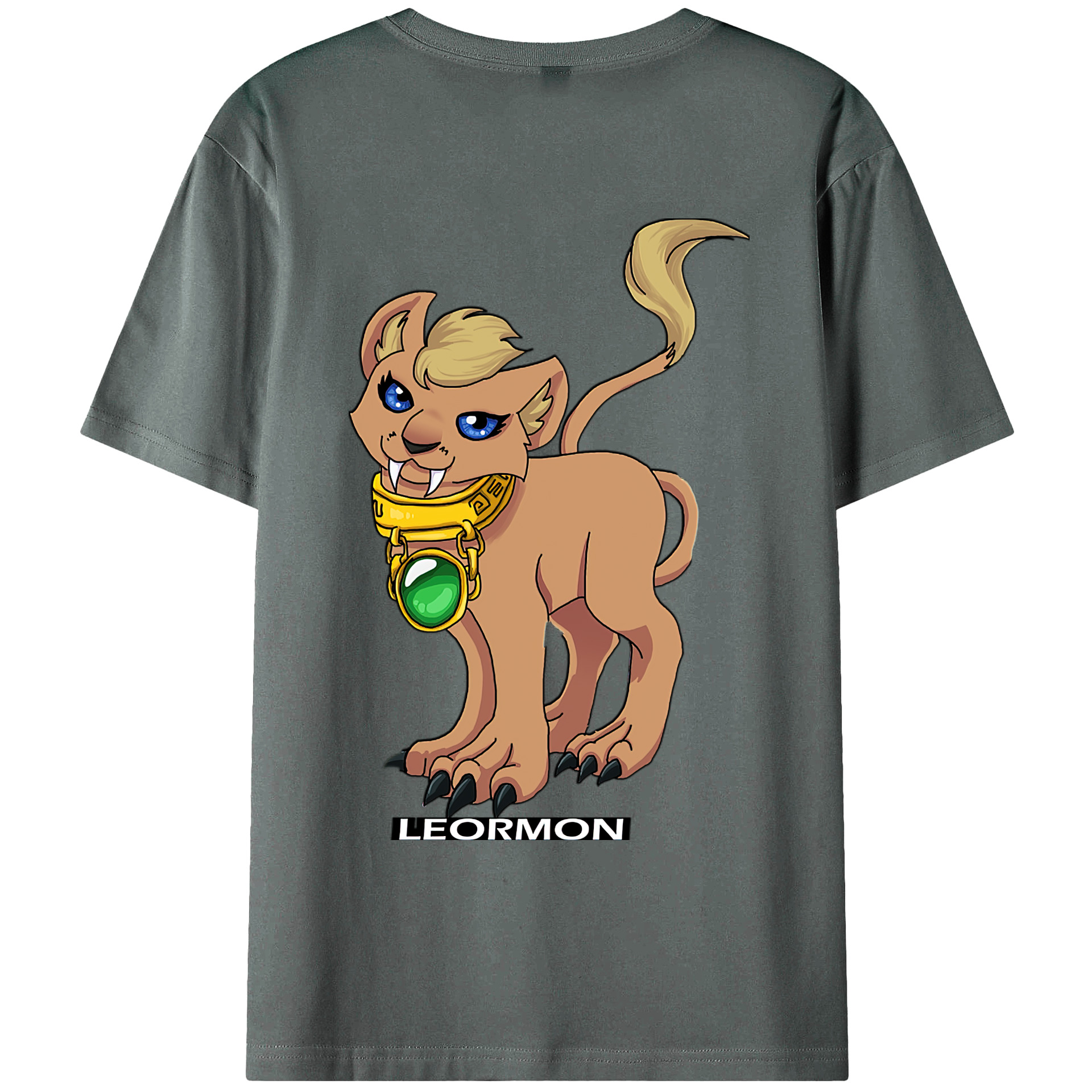 （画像用） Digimon デジタルモンスター/デジモン 綿100％ メンズ半袖Tシャツ（バックプリント） 通気性